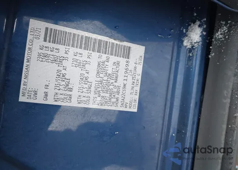 2021 Nissan Murano Sl Intelligent Awd z USA, uszkodzony, nr VIN 5N1AZ2CS9MC119698